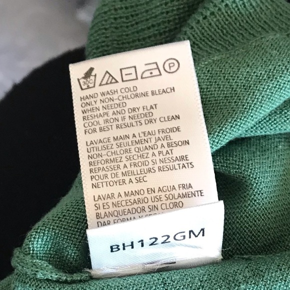 BcbgMaxAzria Green Silk Cotton Blend Knit Blouse - Picture 8 of 9